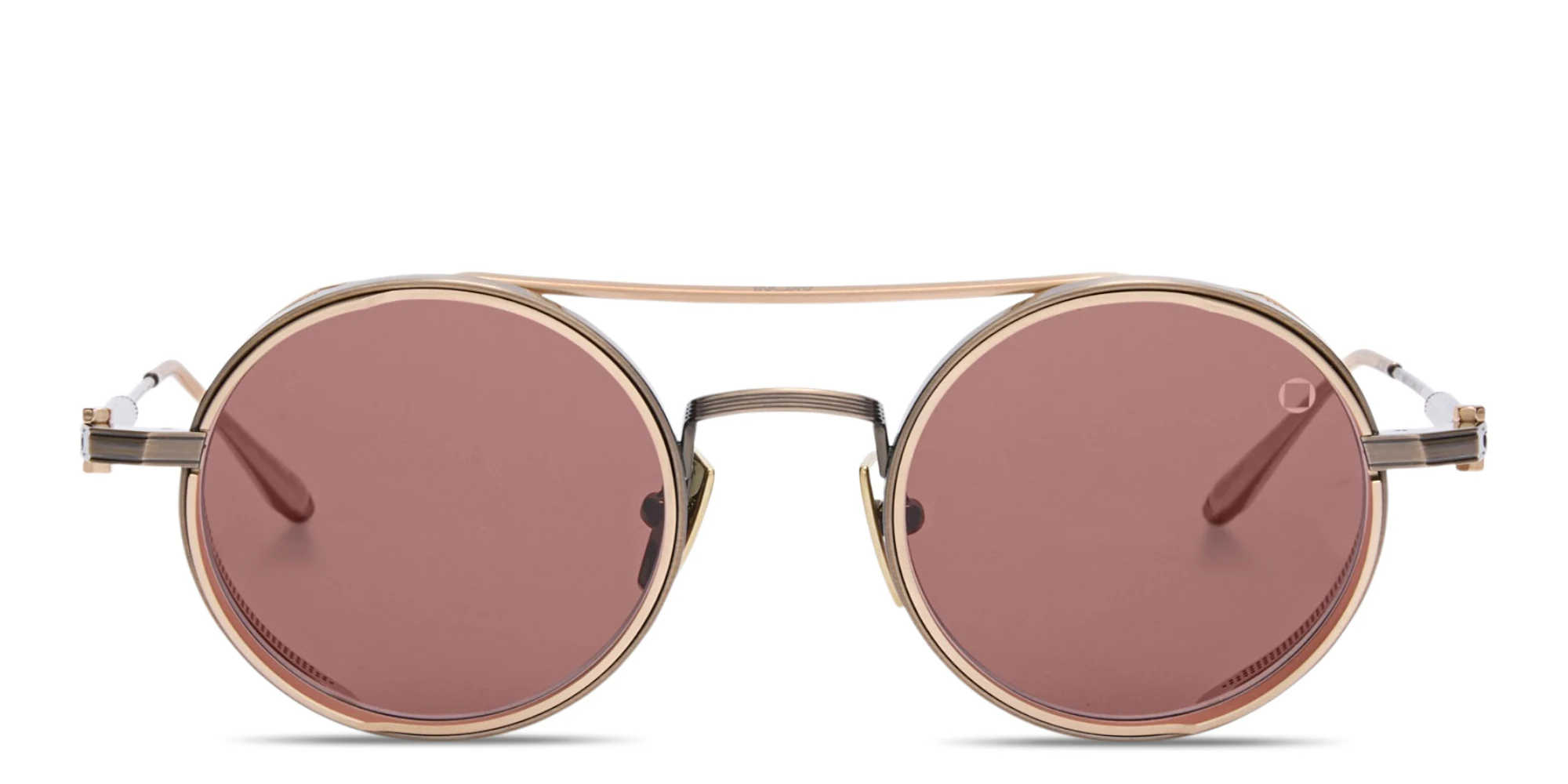 Shop AKONI Eris Anniversary Edition Unisex Round Sunglasses in Antique Gold online.