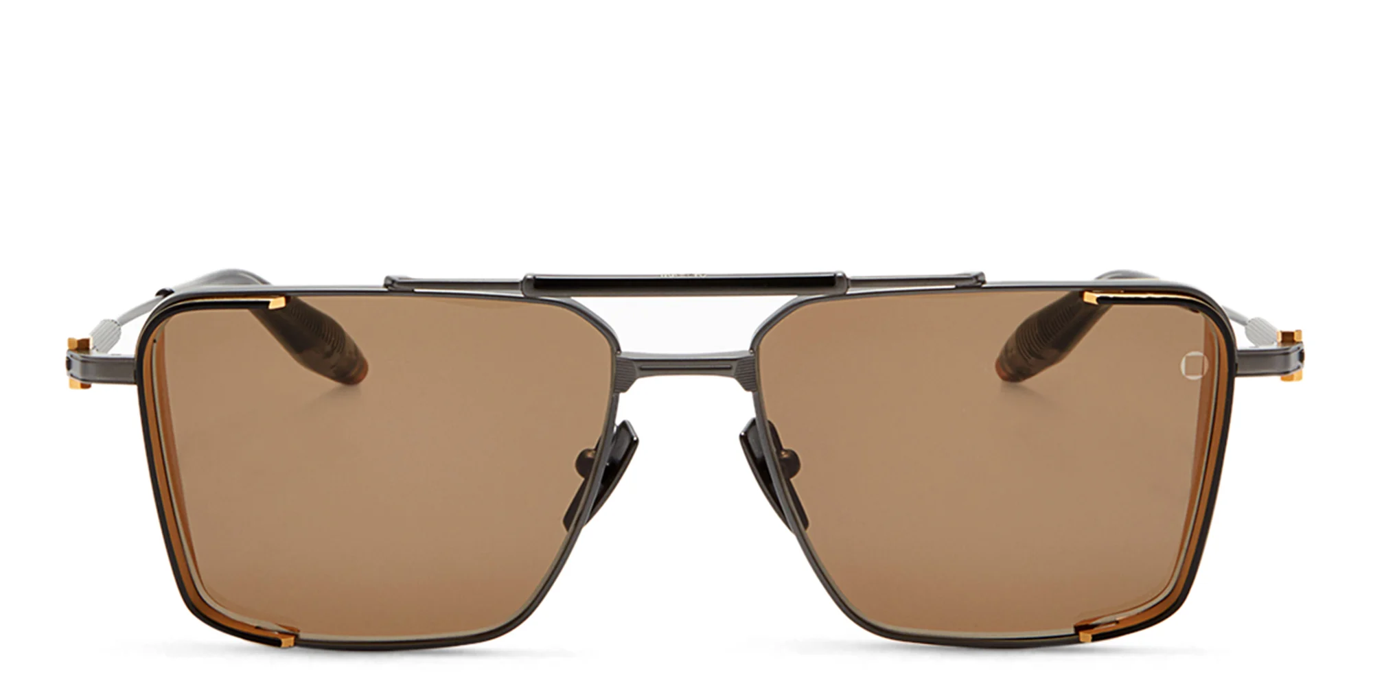 Shop AKONI Hera Aviator Sunglasses in Black online.