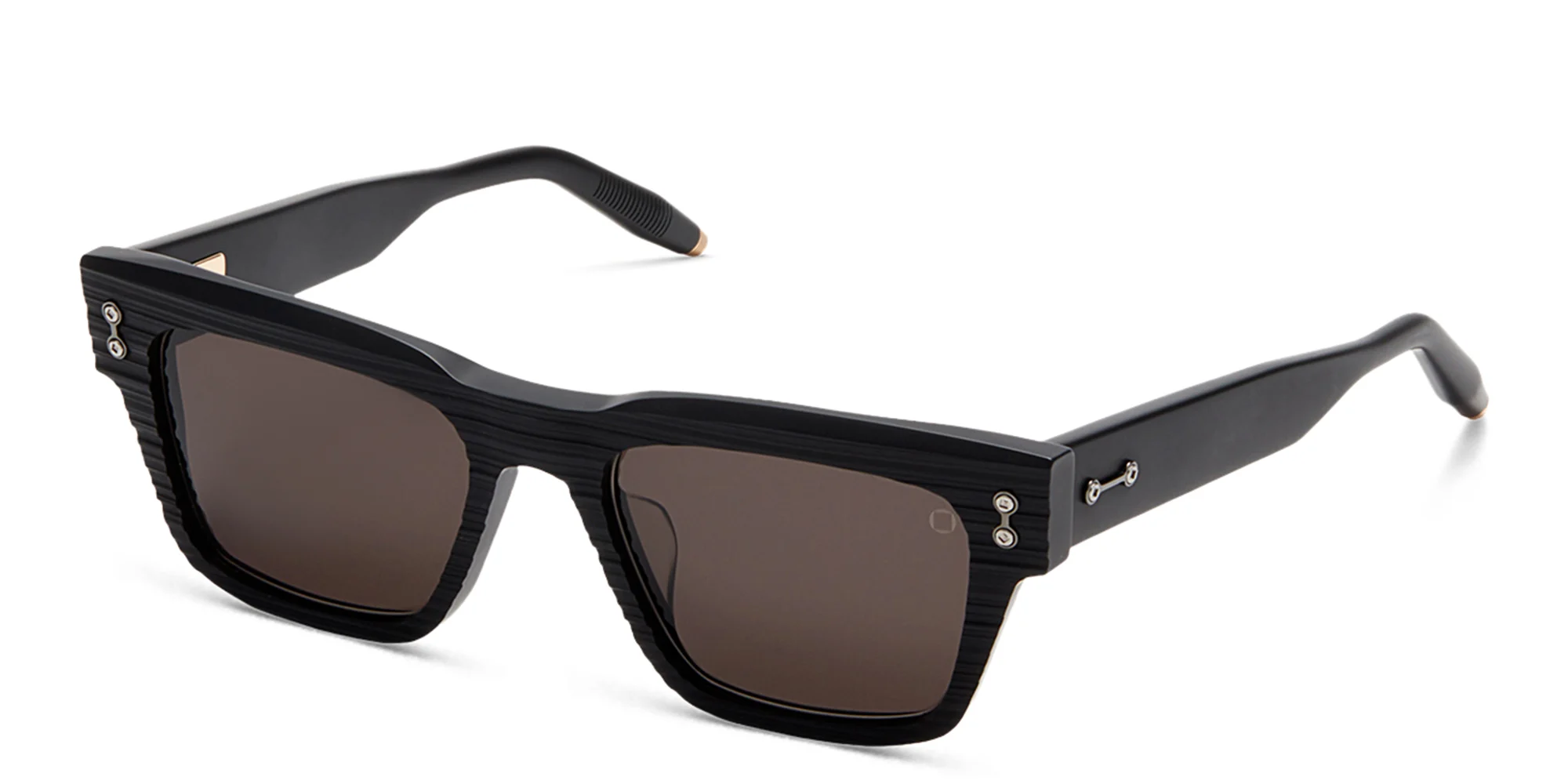 Shop AKONI Columba Square Sunglasses in Black online.