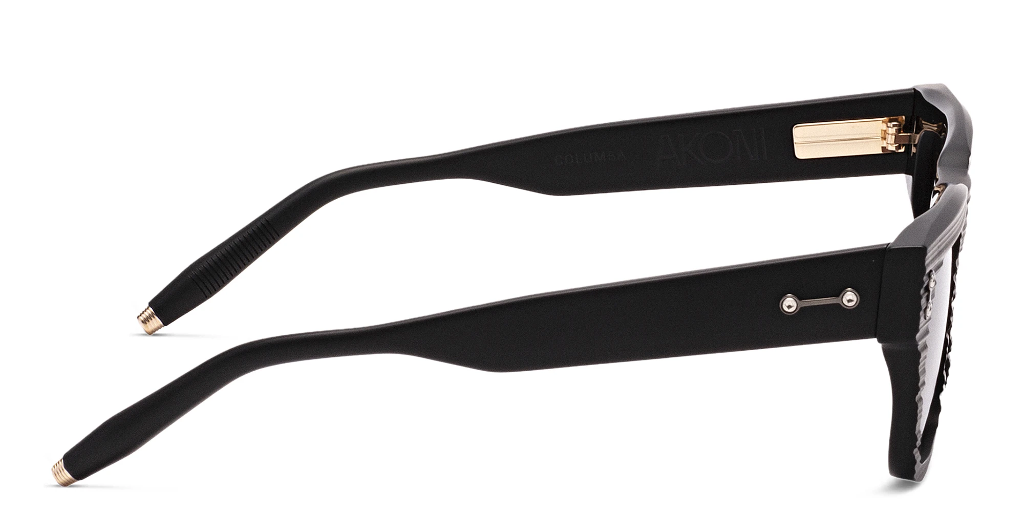 Shop AKONI Columba Square Sunglasses in Black online.