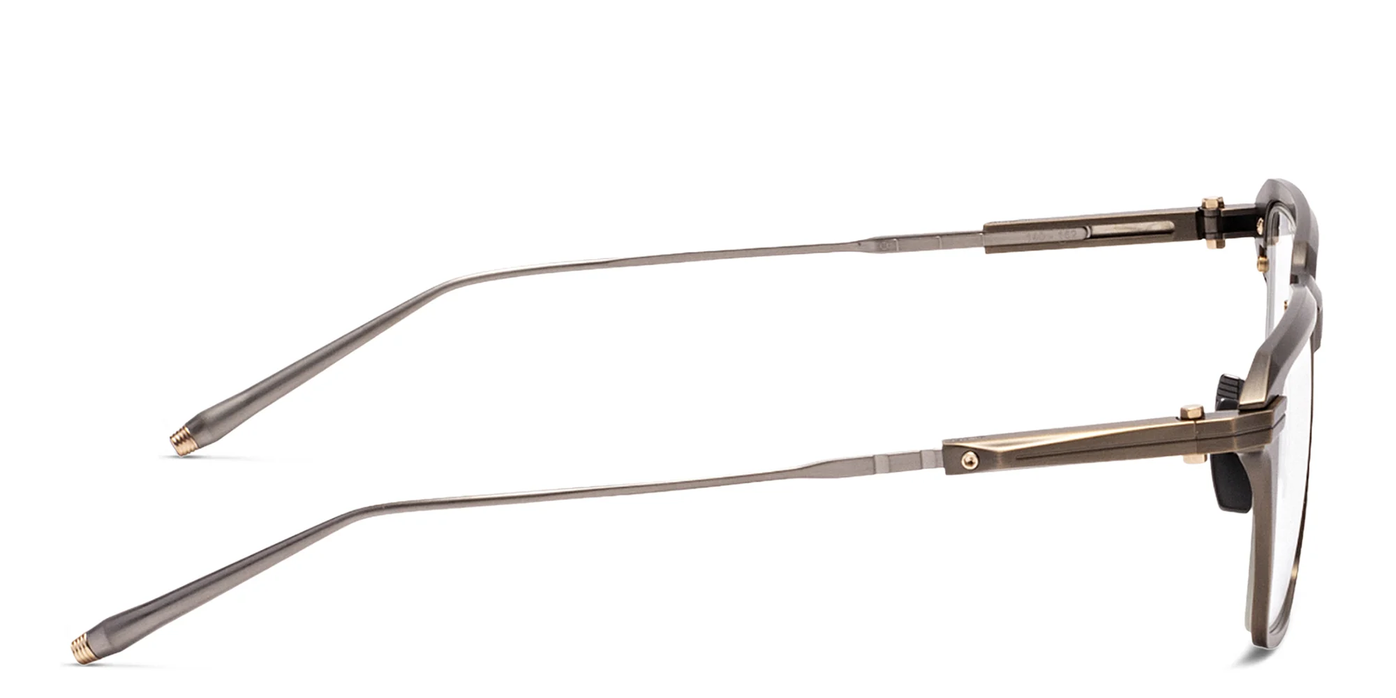 Shop AKONI Swift Square Eyeglasses in Gold online.