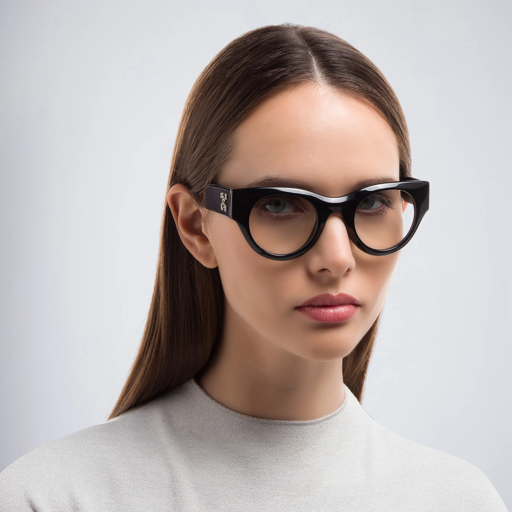 Shop OFF WHITE Unisex Round Eyeglasses in Black online.