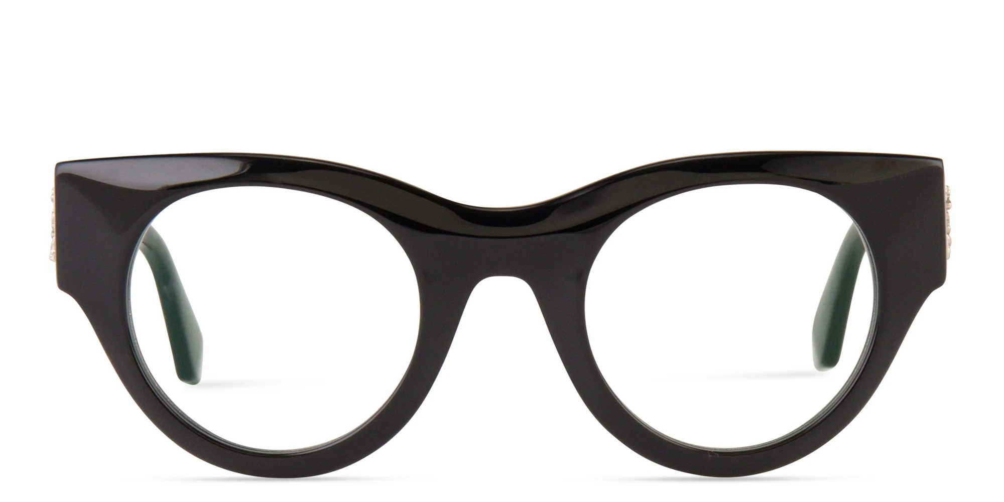 Shop OFF WHITE Unisex Round Eyeglasses in Black online.