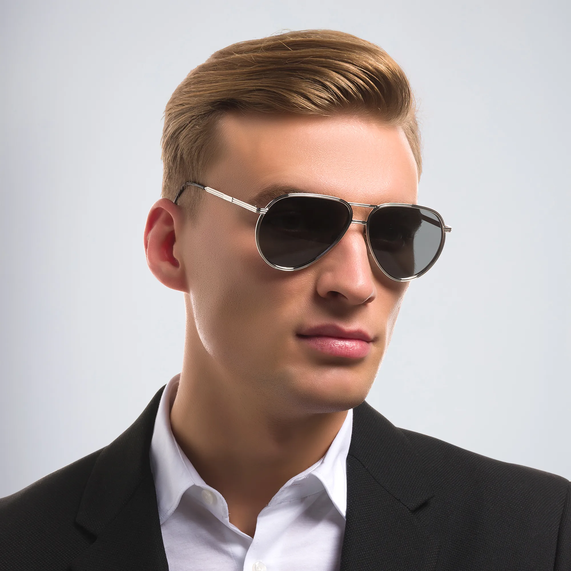 Shop BURBERRY Pilot Sunglasses in Silver online.