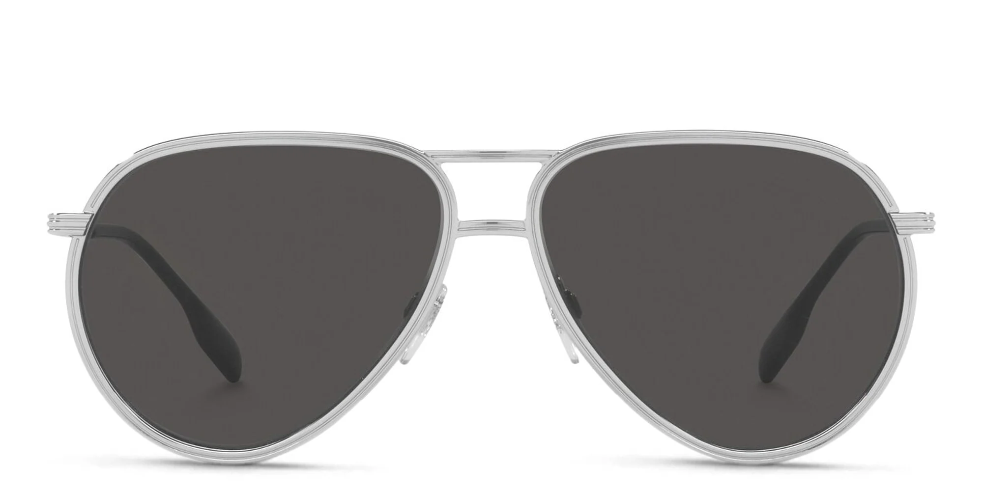 Shop BURBERRY Pilot Sunglasses in Silver online.
