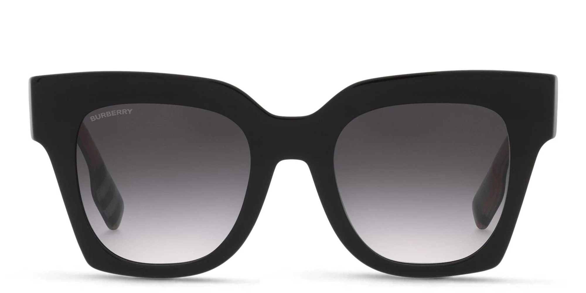 Shop BURBERRY Square Sunglasses in Black online.
