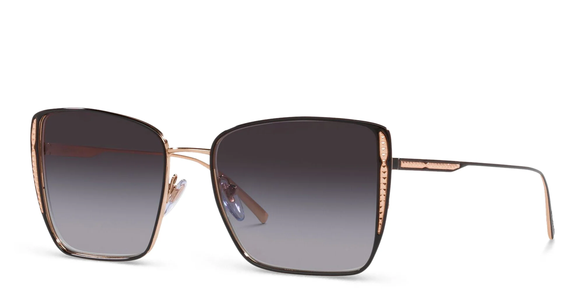 Shop BVLGARI Square Sunglasses in Black online.