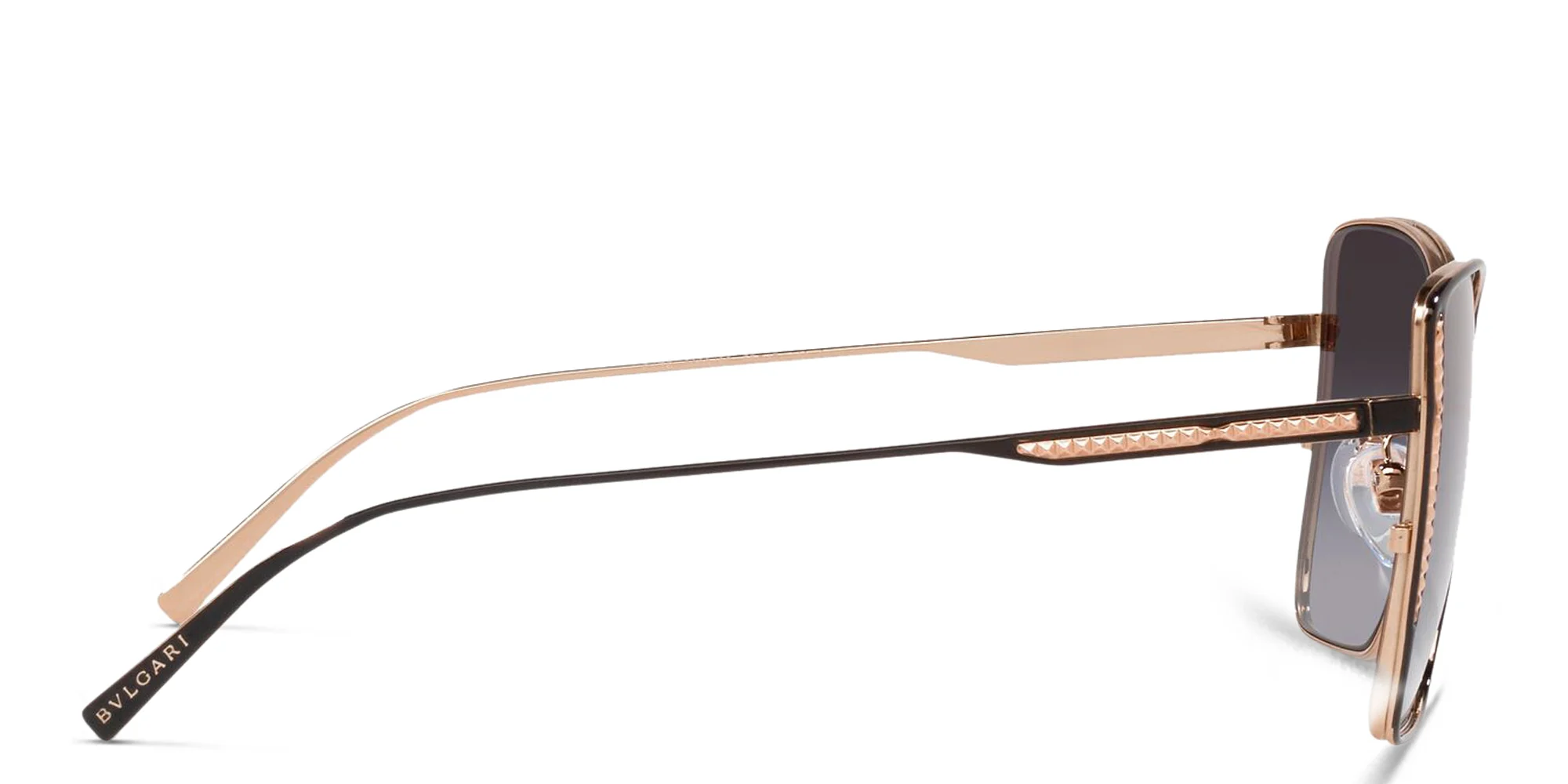 Shop BVLGARI Square Sunglasses in Black online.