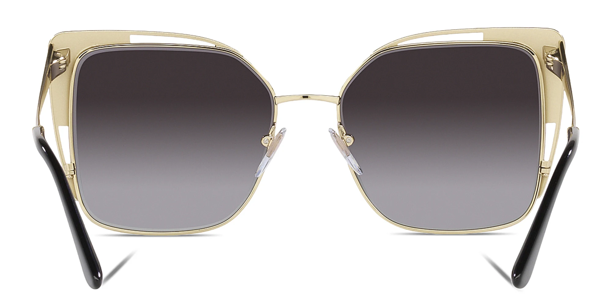 Shop BVLGARI Oversized Butterfly Sunglasses in Pale Gold/Black online.