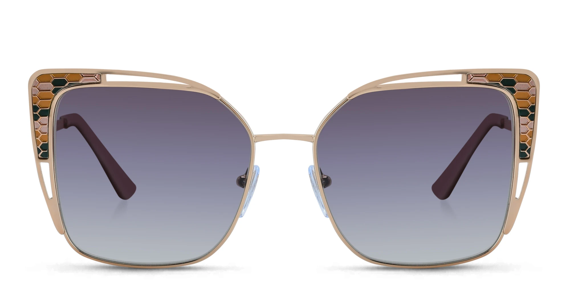Shop BVLGARI MAGRABi Exclusive Cat Eye Sunglasses in Pink Gold online.