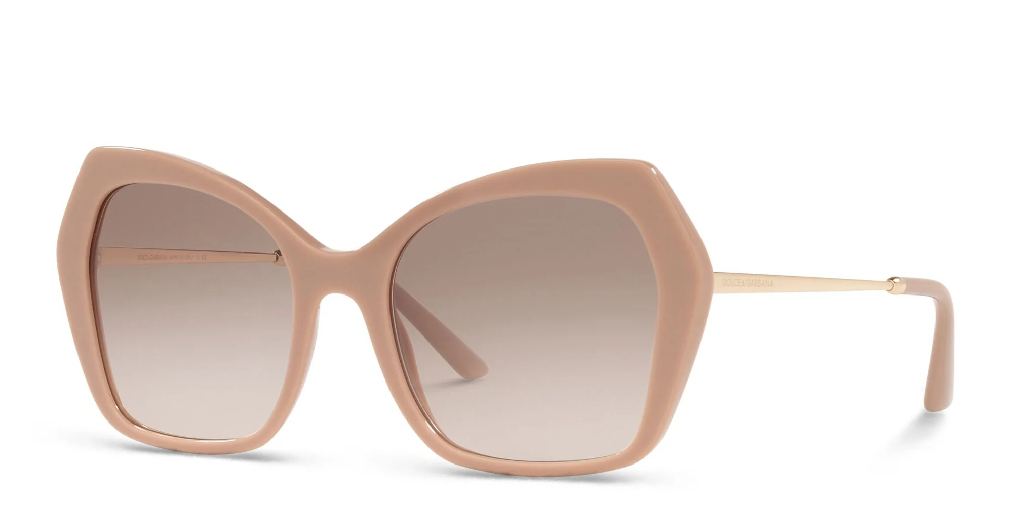 Shop Dolce & Gabbana Cat Eye Sunglasses in Nude online.