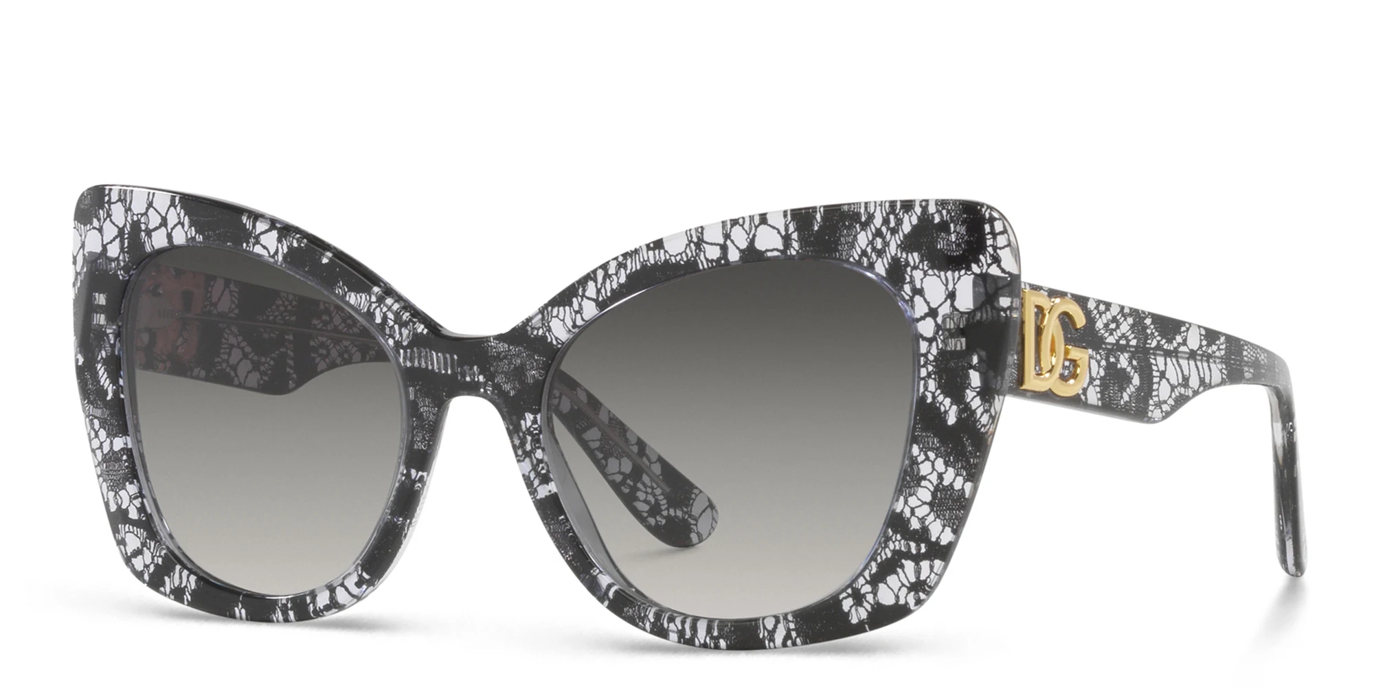 Shop Dolce & Gabbana Butterfly Sunglasses in Black Lace online.