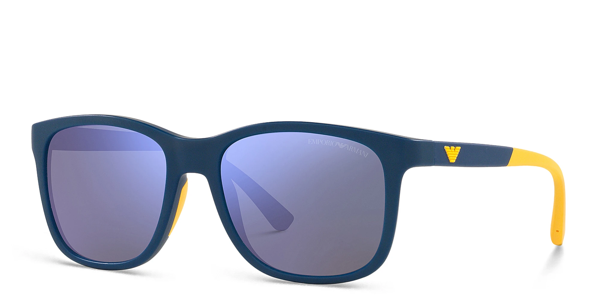Shop Emporio Armani Kids Pillow Sunglasses in Matte Blue online.