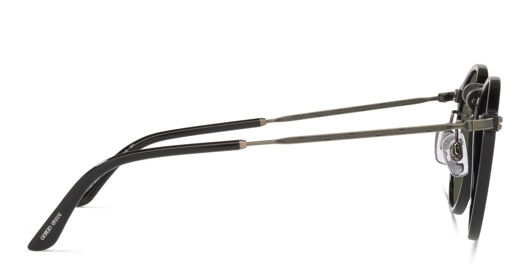Shop GIORGIO ARMANI Round Sunglasses in Black online.