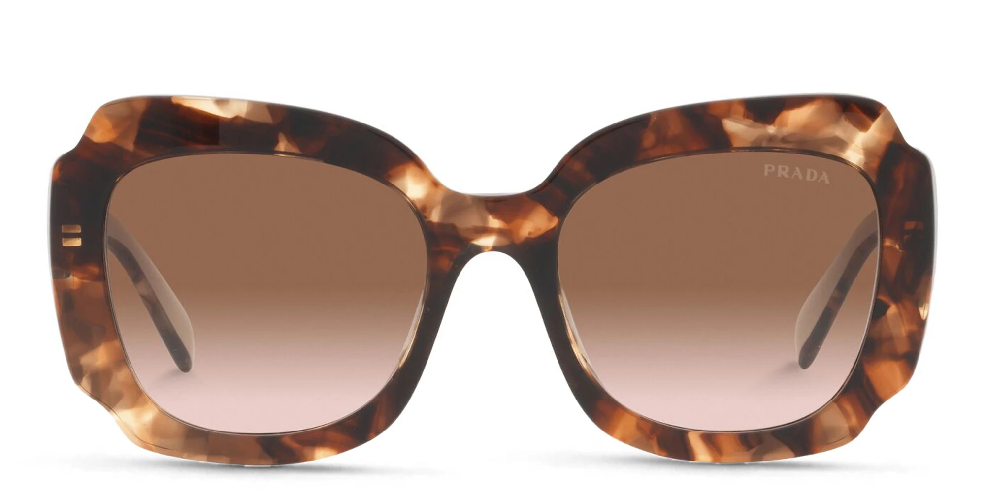 Shop PRADA Irregular Sunglasses in Havana online.