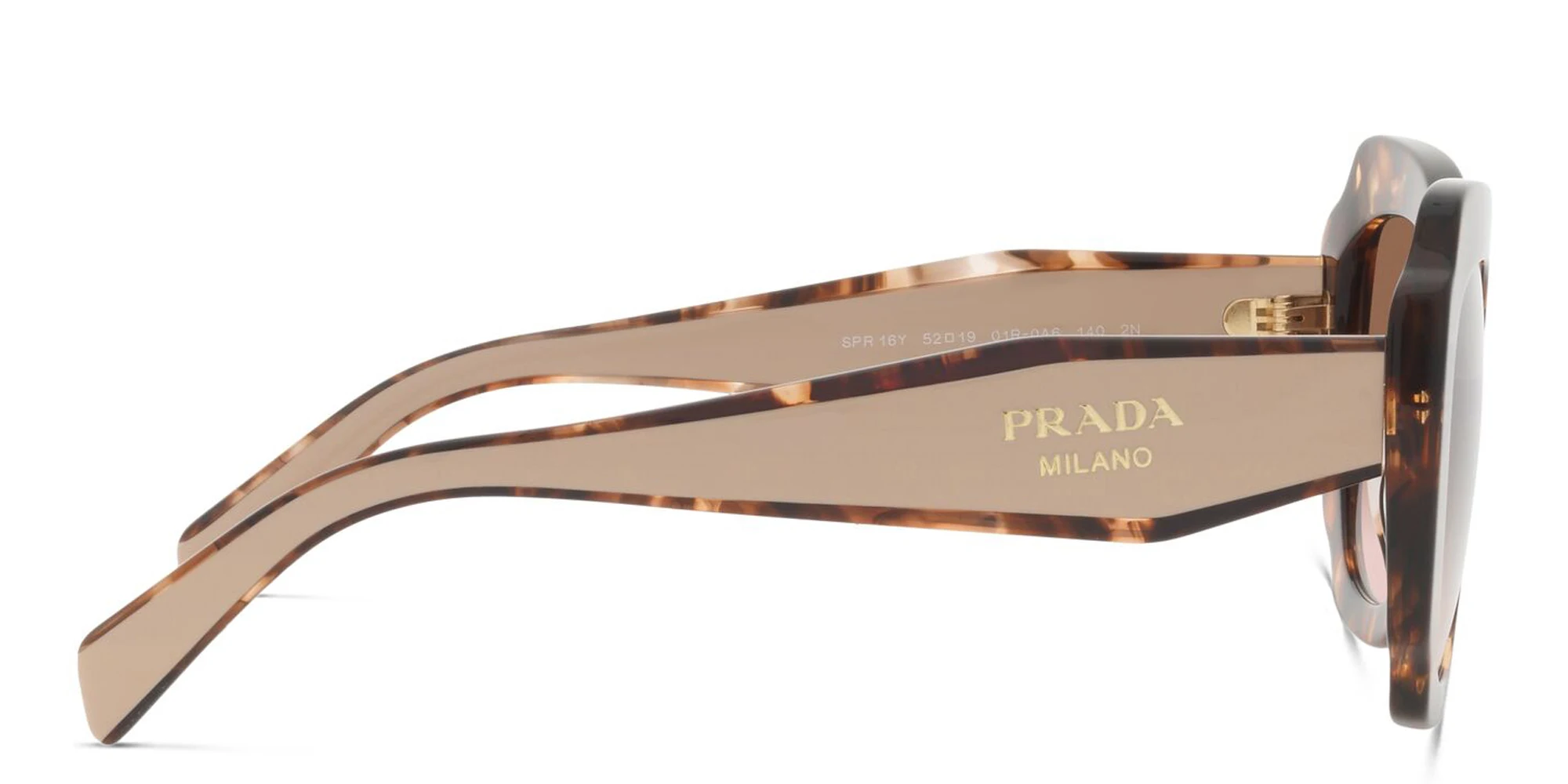 Shop PRADA Irregular Sunglasses in Havana online.