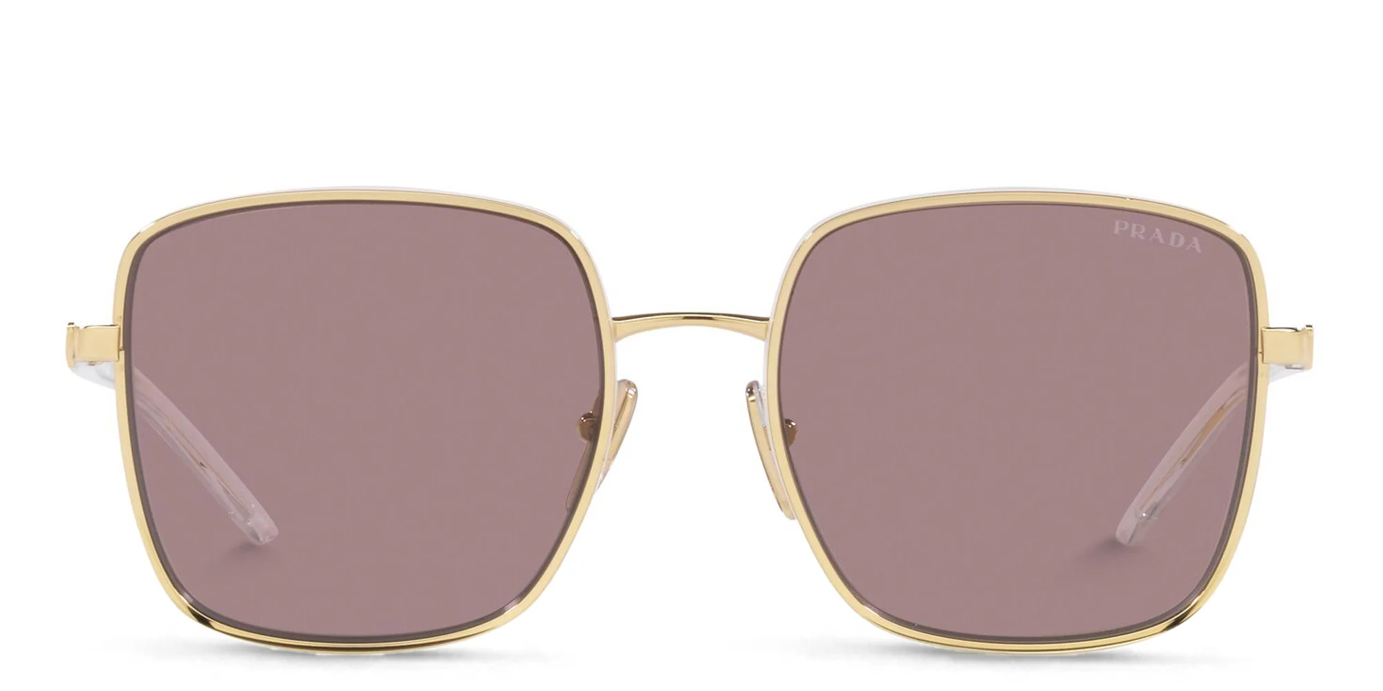 Shop PRADA Oversized Square Sunglasses in Pale Gold online.