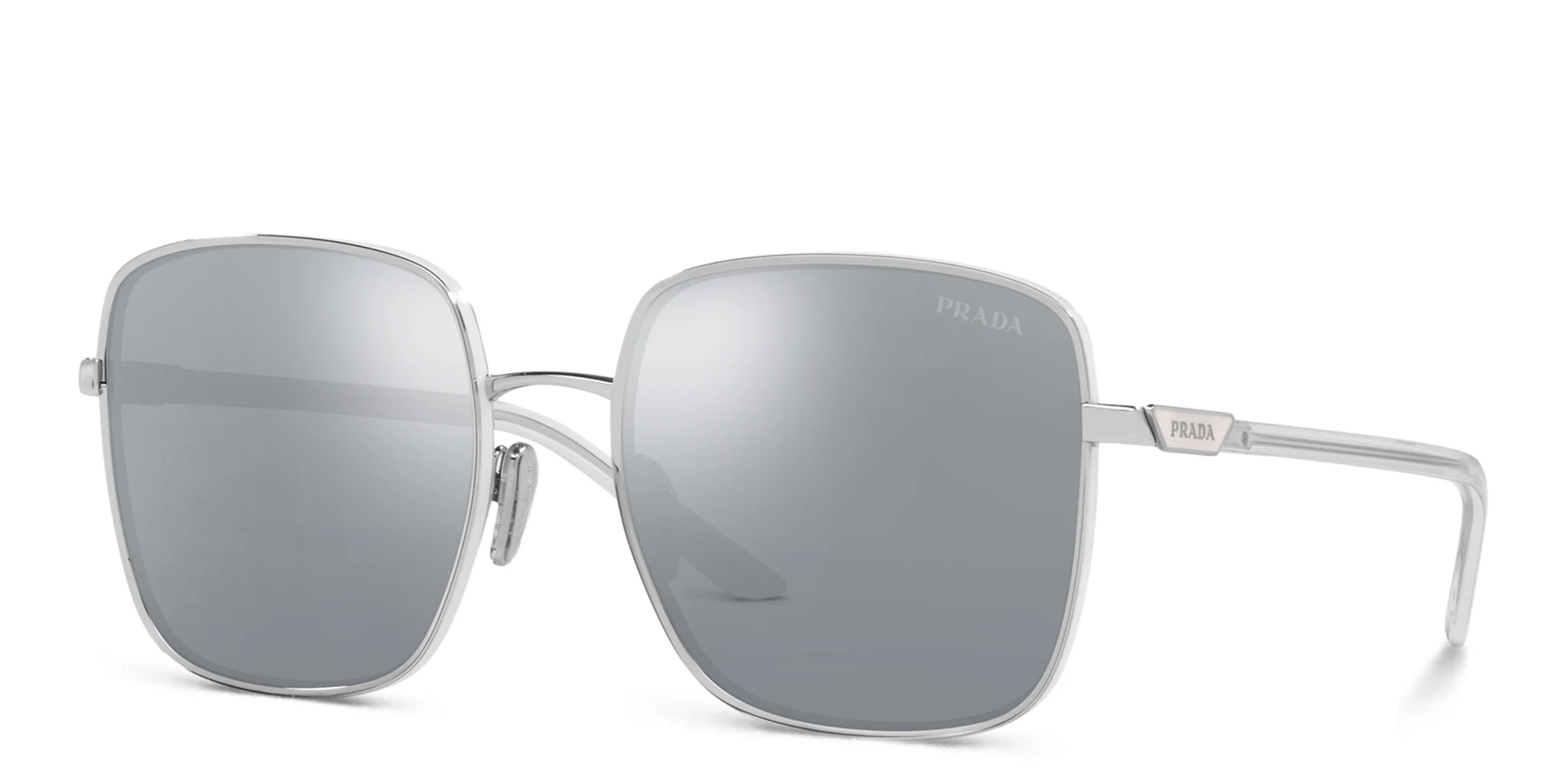 Shop PRADA Oversized Square Sunglasses in Silver online.