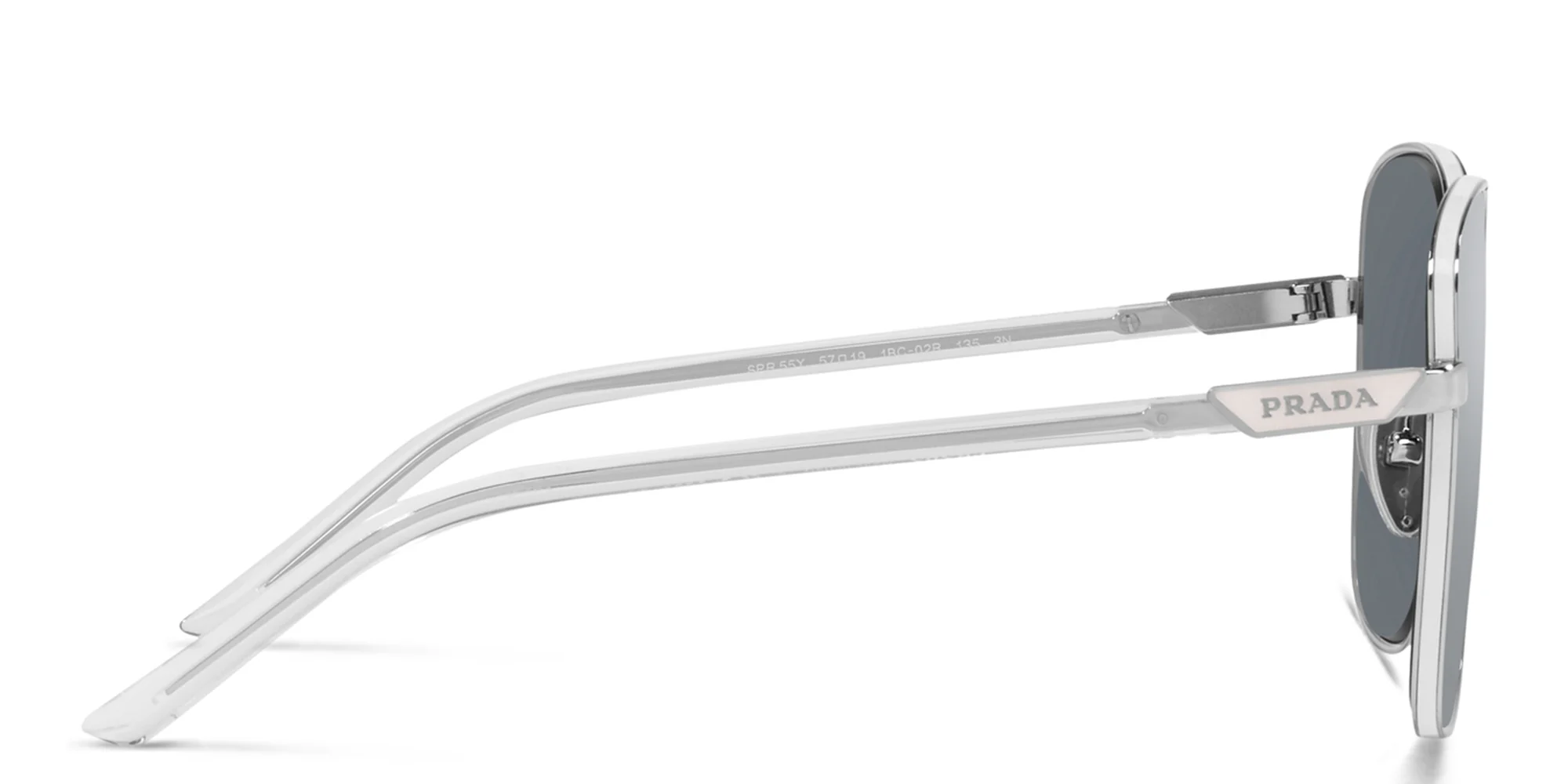 Shop PRADA Oversized Square Sunglasses in Silver online.