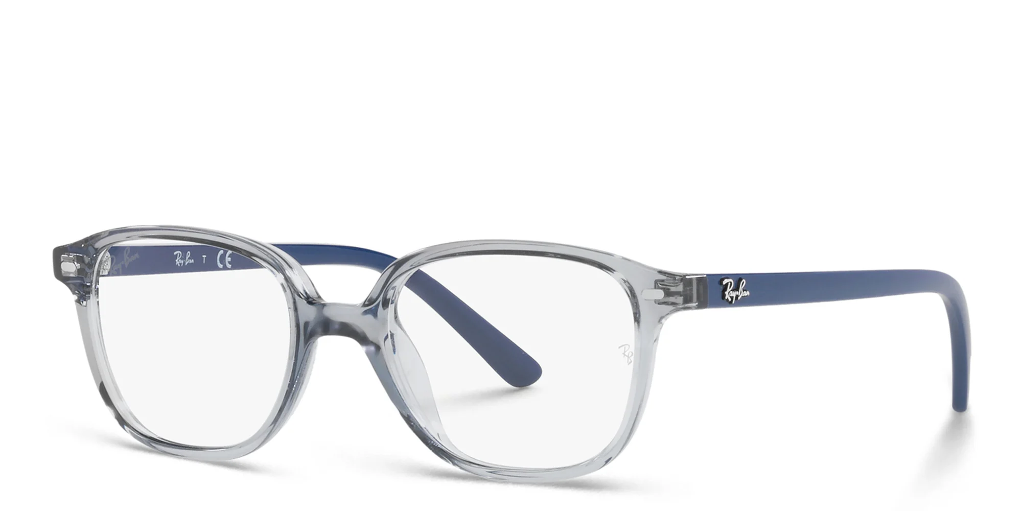 Shop Ray-Ban Junior Kids Square Eyeglasses in Transparent Blue online.