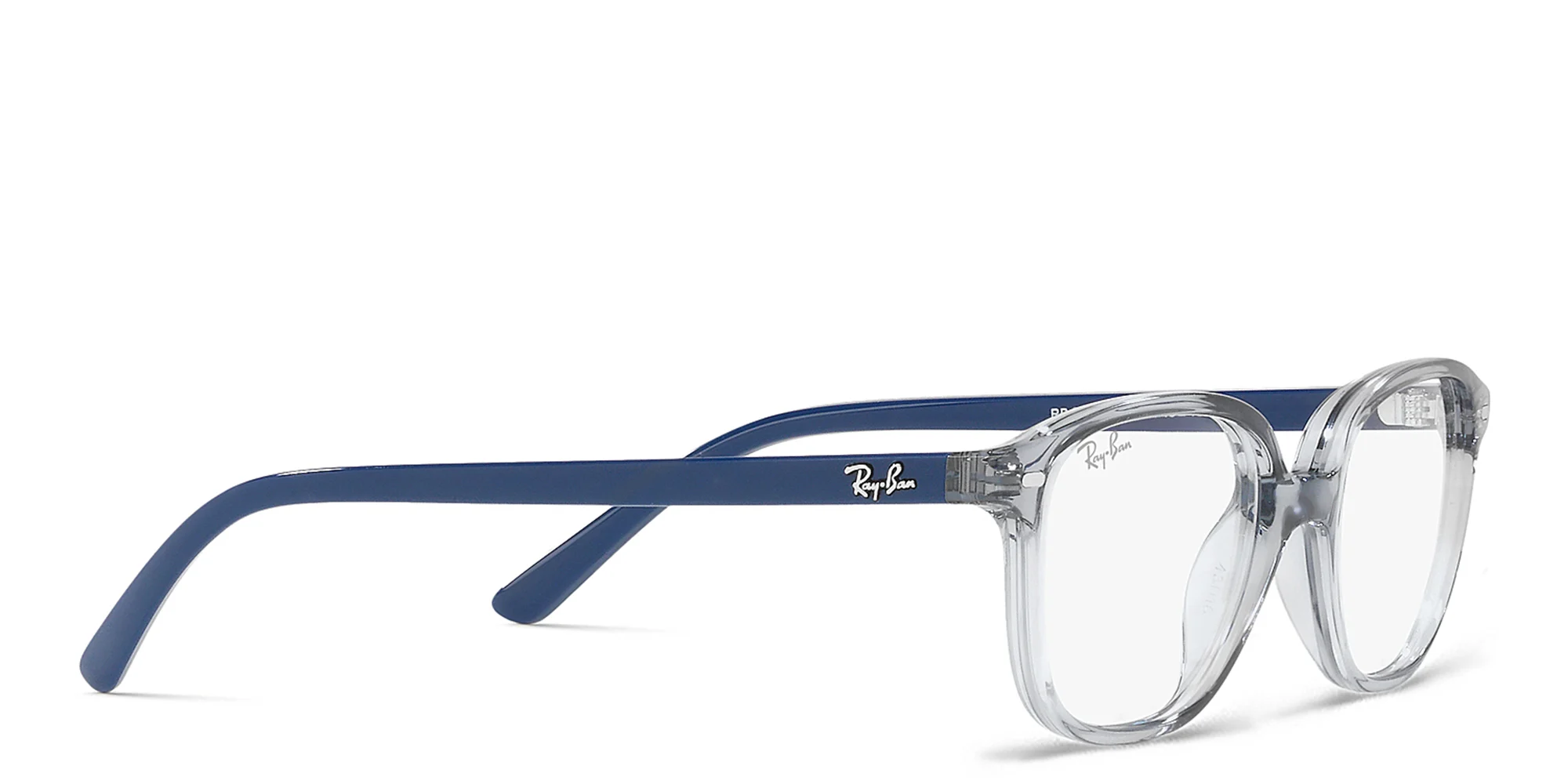 Shop Ray-Ban Junior Kids Square Eyeglasses in Transparent Blue online.