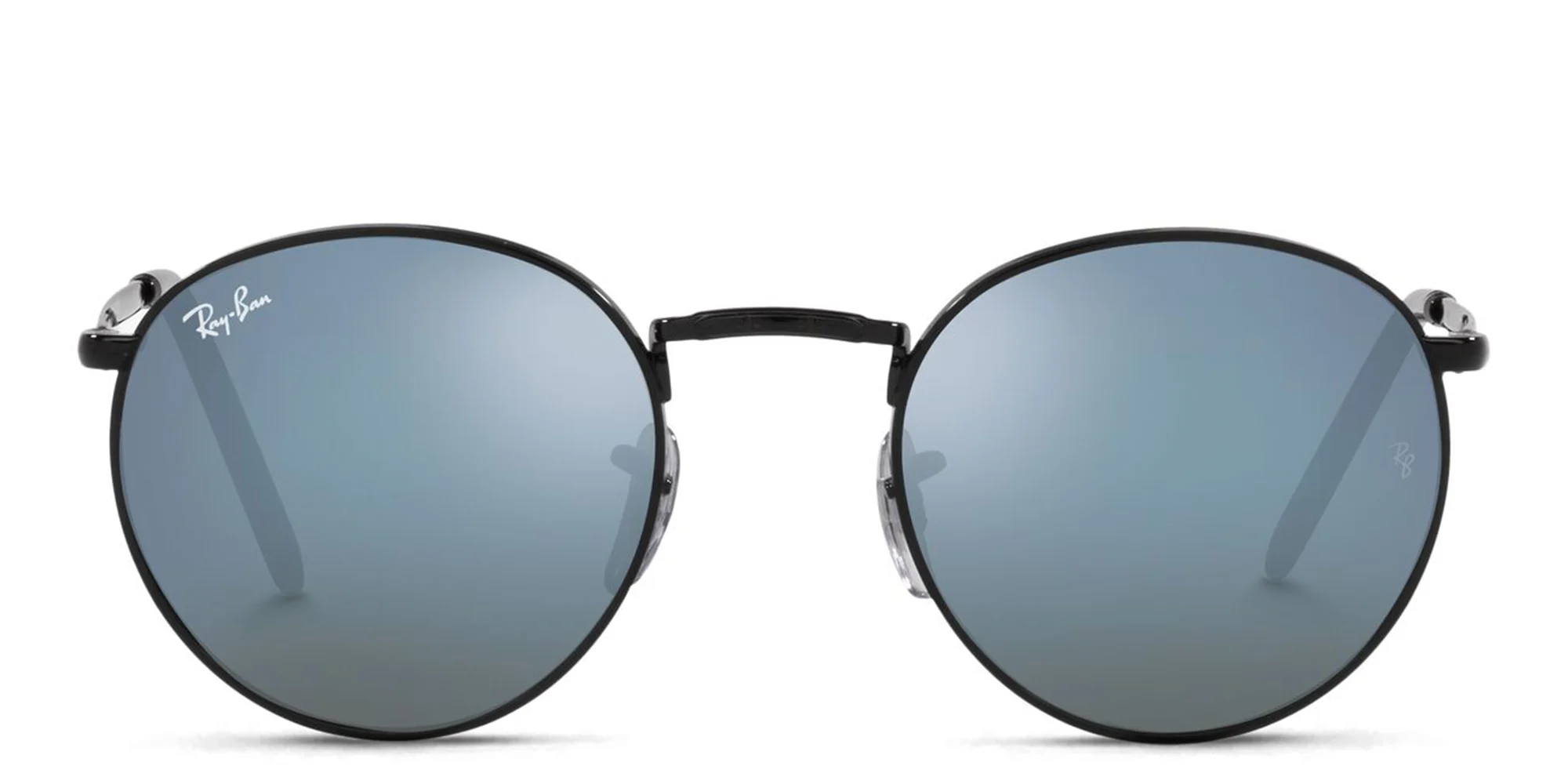 Shop Ray-Ban New Round Unisex Panthos Sunglasses in Black online.