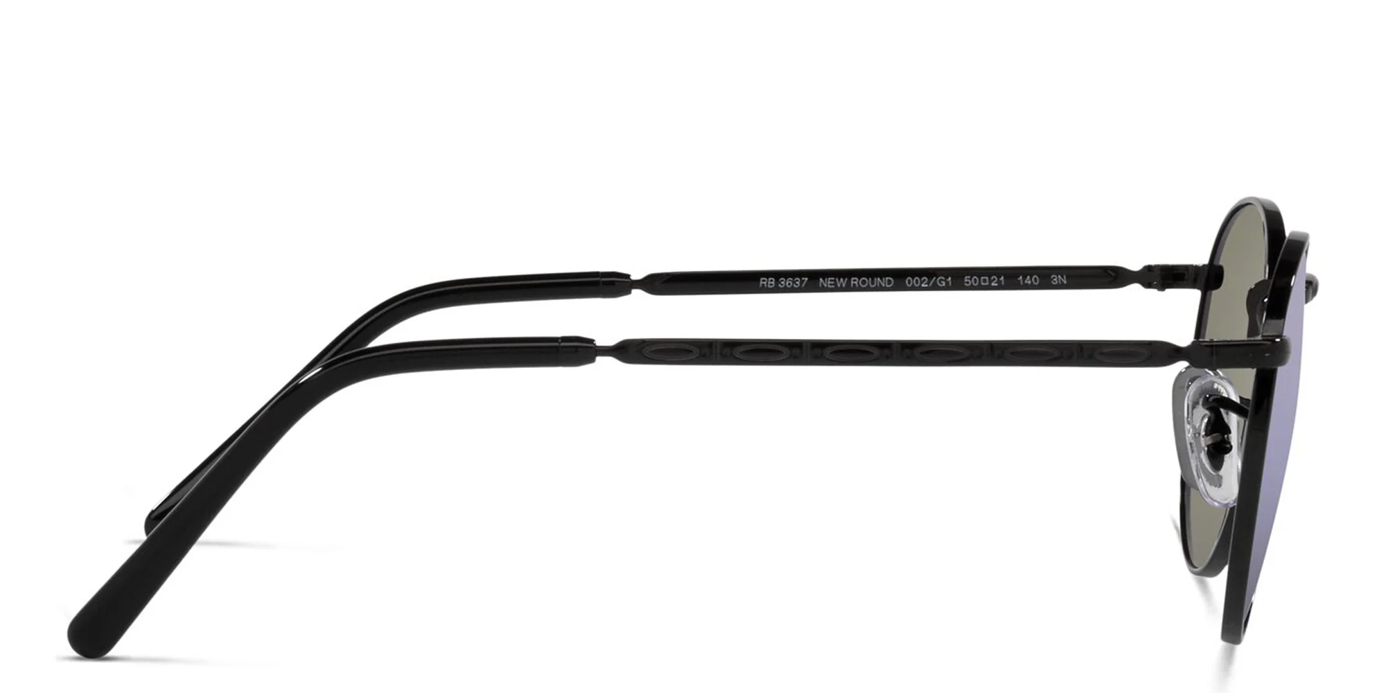 Shop Ray-Ban New Round Unisex Panthos Sunglasses in Black online.