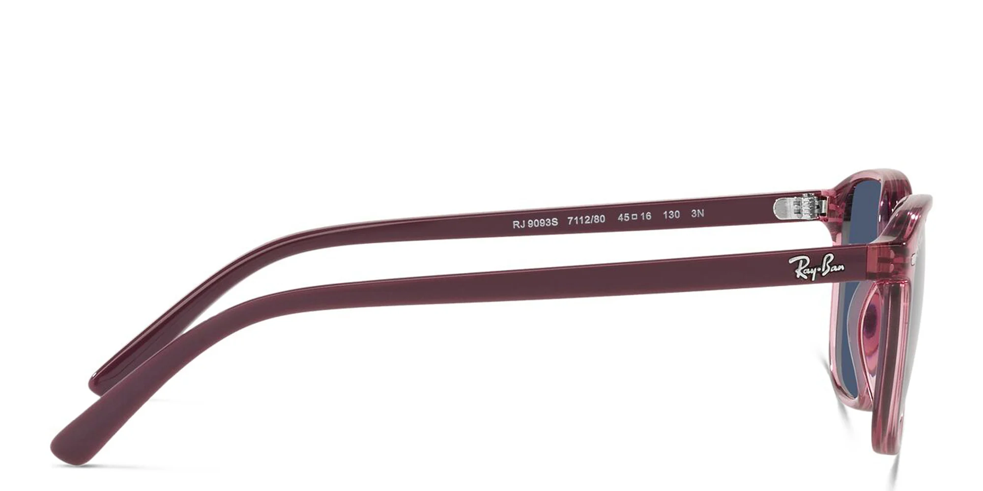 Shop Ray-Ban Junior Leonard Kids Square Sunglasses in Transparent Pink online.