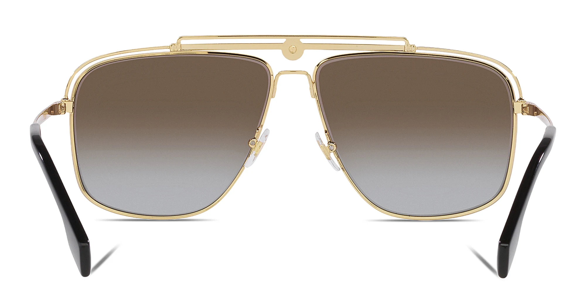 Shop VERSACE Aviator Sunglasses in Gold online.