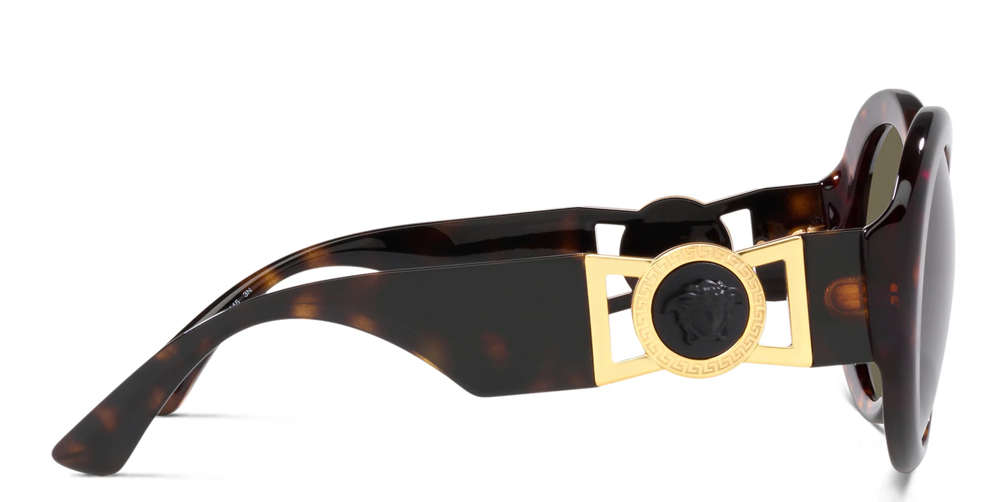 Shop VERSACE Round Sunglasses in Havana online.