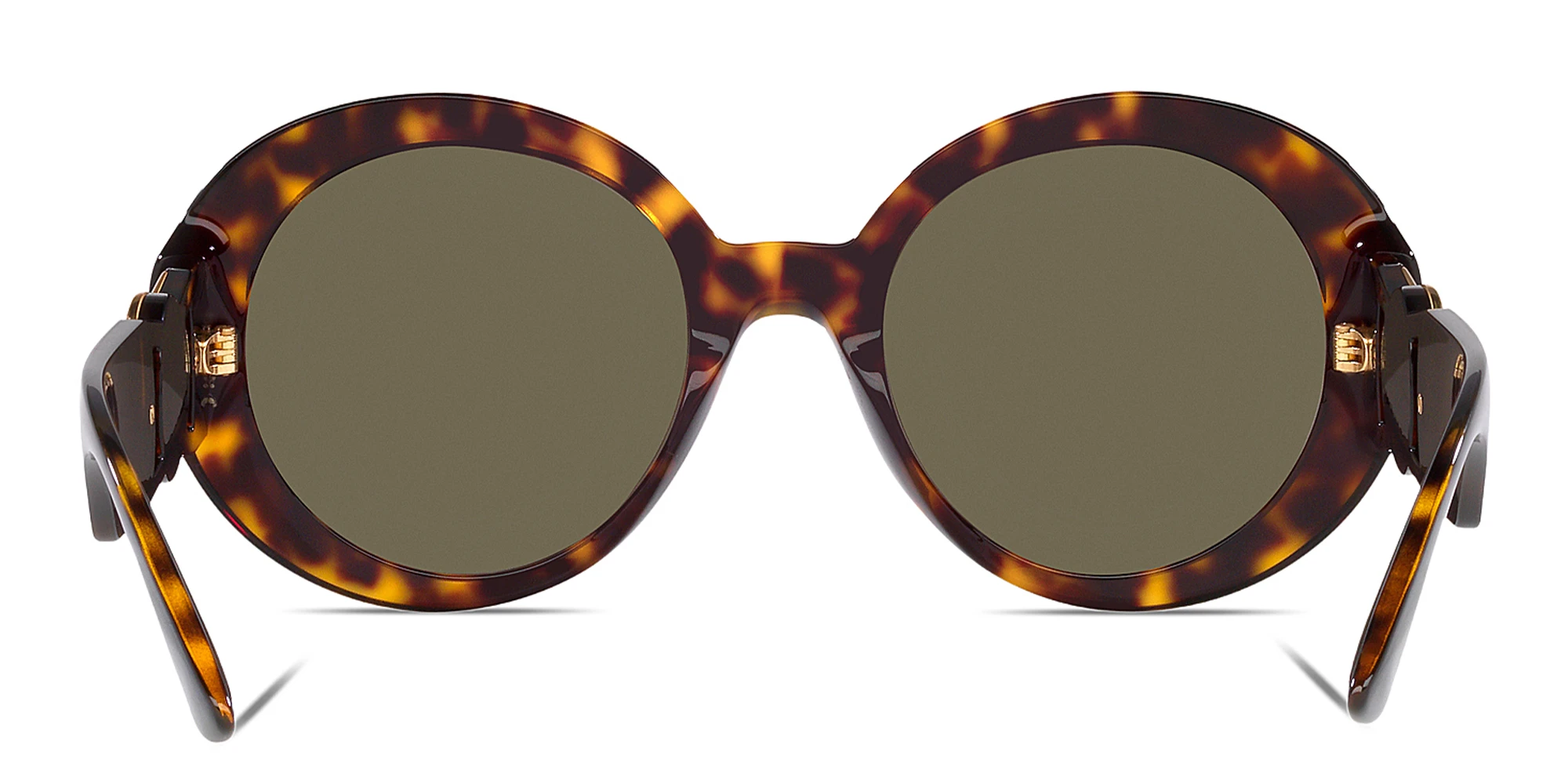 Shop VERSACE Round Sunglasses in Havana online.
