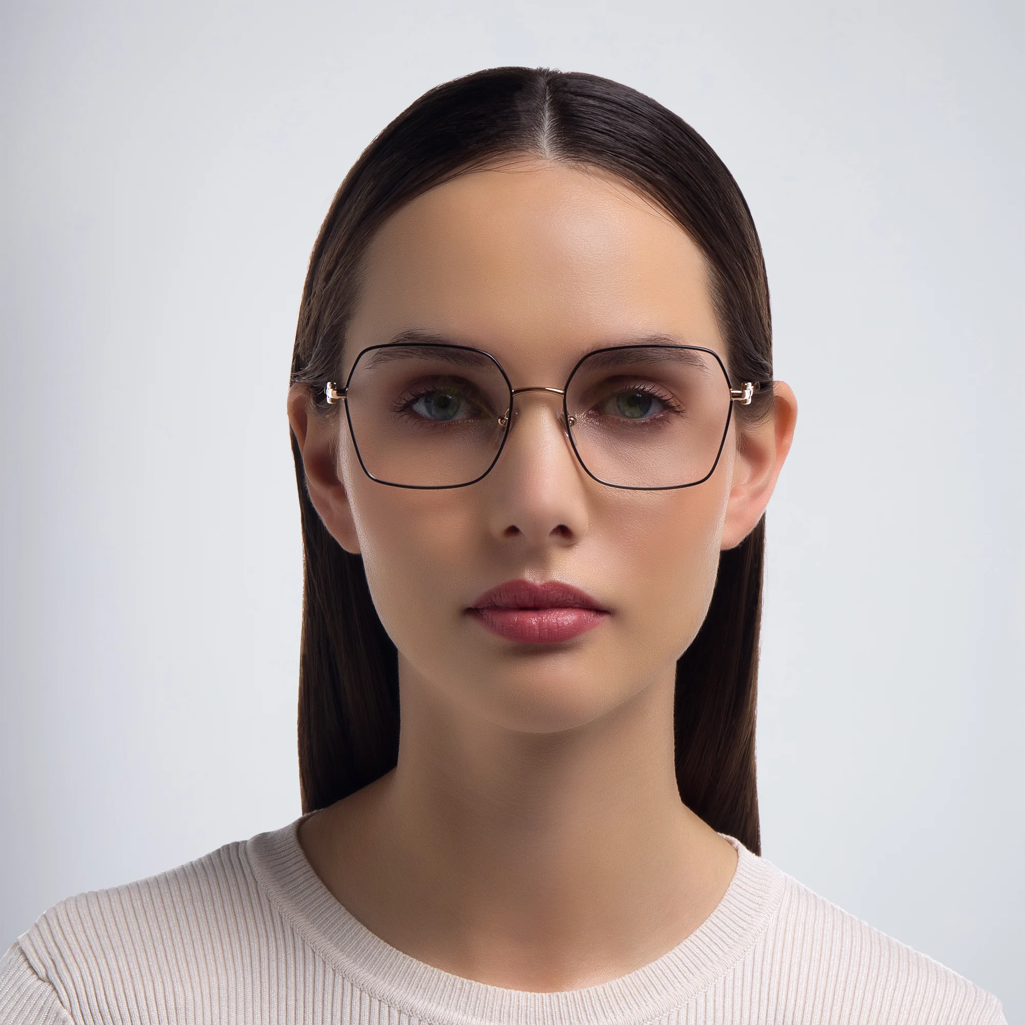 Shop BVLGARI Square Eyeglasses in Black online.
