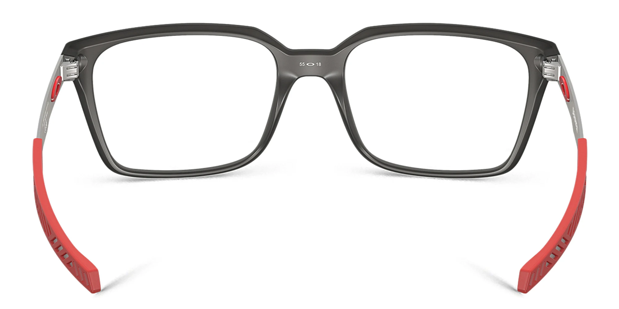 Shop Oakley Rectangle Eyeglasses in Satin Grey Smoke online.