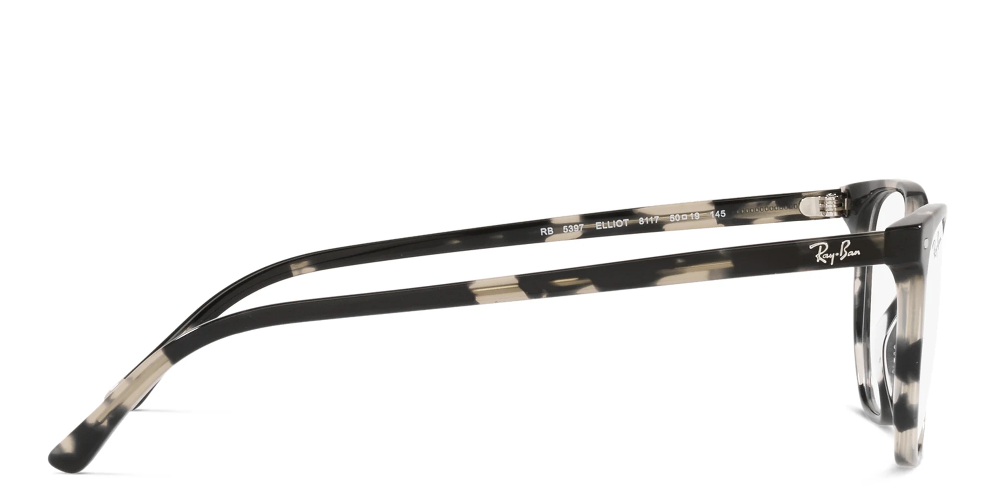Shop Ray-Ban Elliot Unisex Irregular Eyeglasses in Grey Havana online.