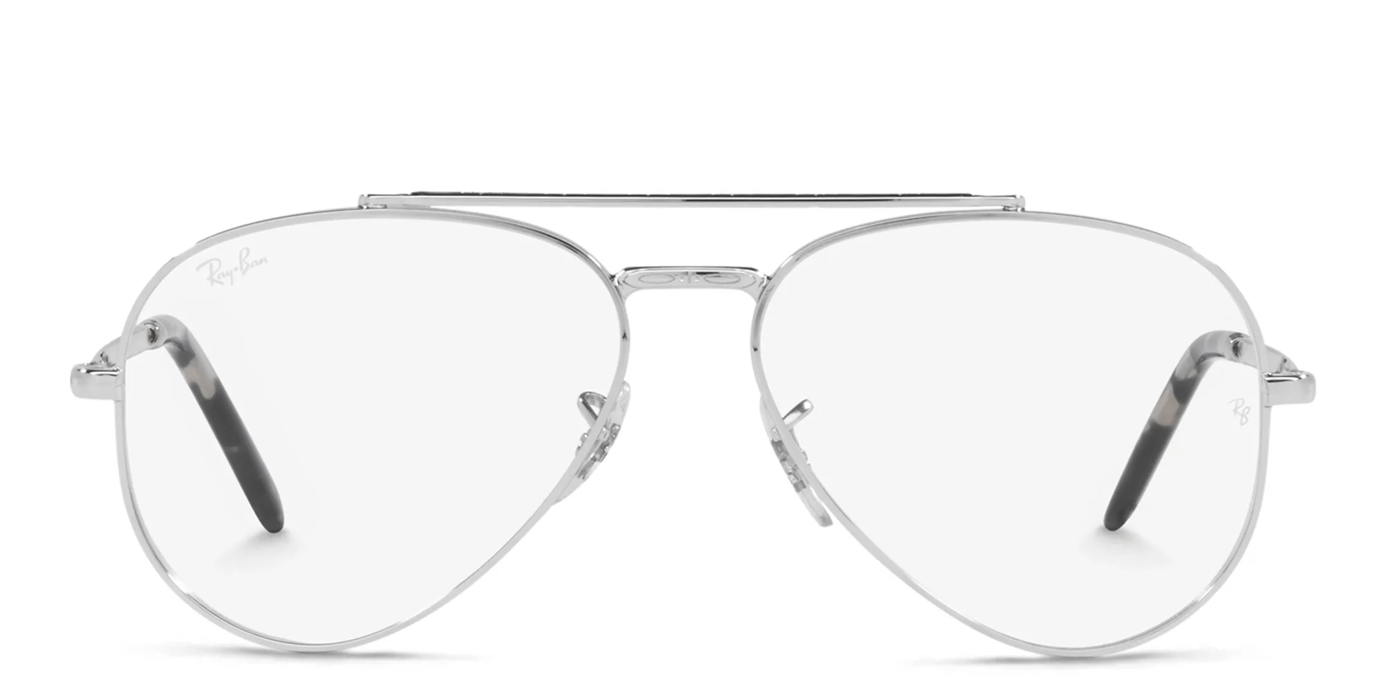 Shop Ray-Ban Unisex Wide Pilot Eyeglasses in Silver online.