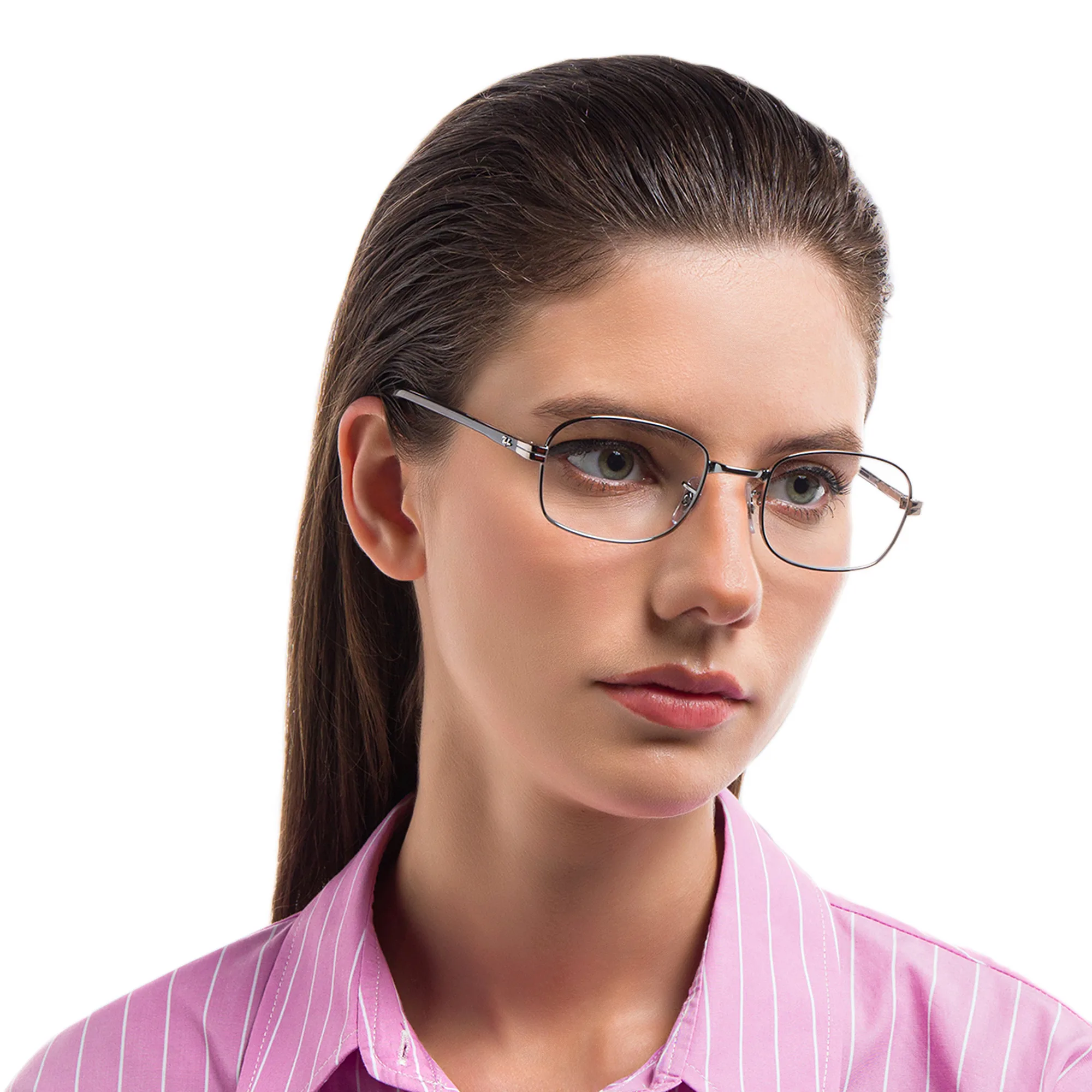 Shop Ray-Ban Unisex Rectangle Eyeglasses in Gunmetal online.