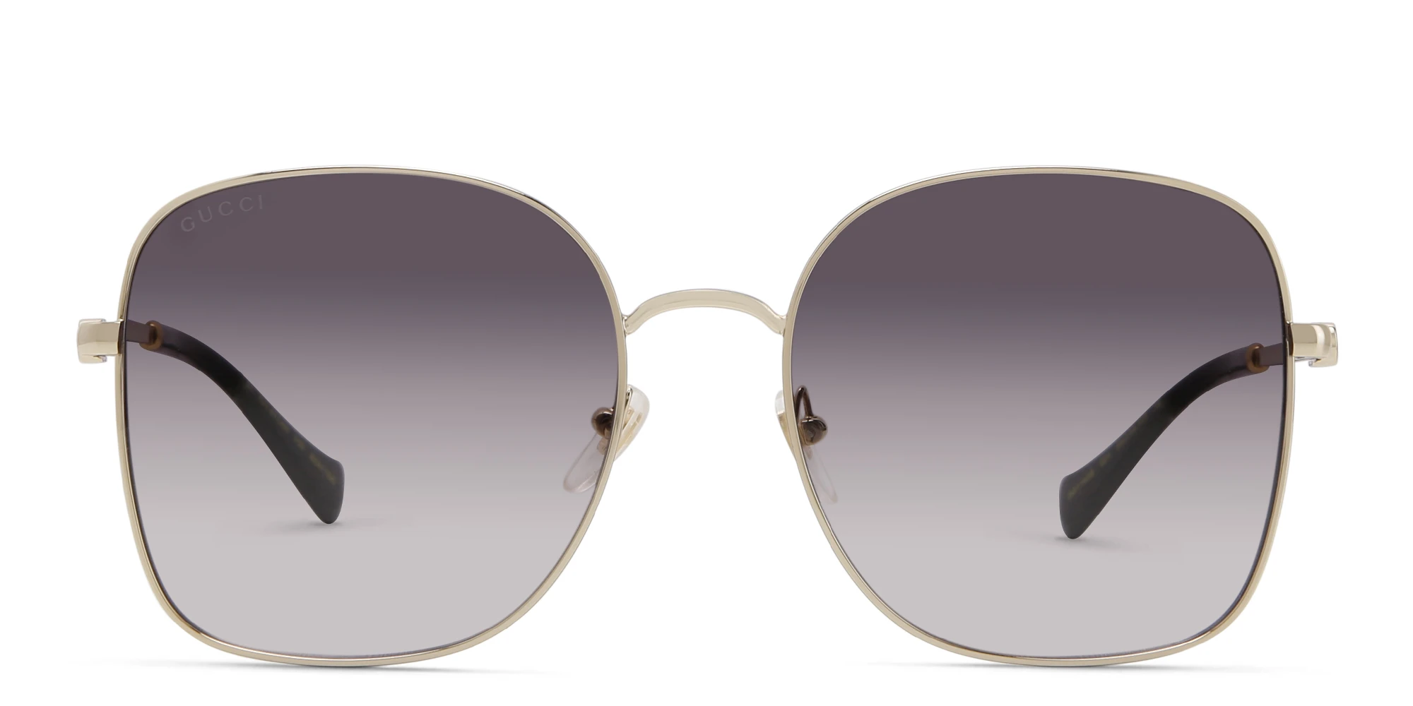 Shop GUCCI Square Sunglasses in Gold online.