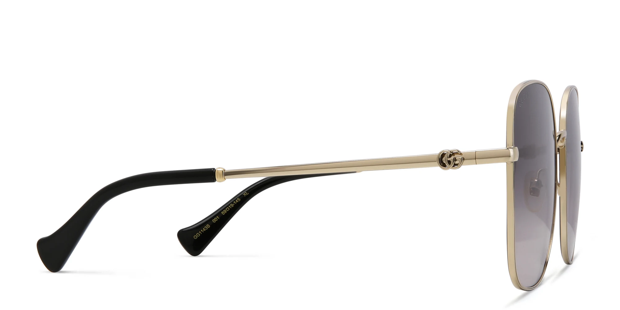 Shop GUCCI Square Sunglasses in Gold online.