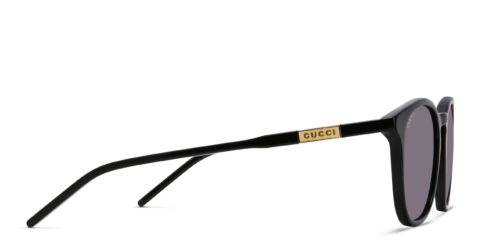 Shop GUCCI Round Sunglasses in Black online.