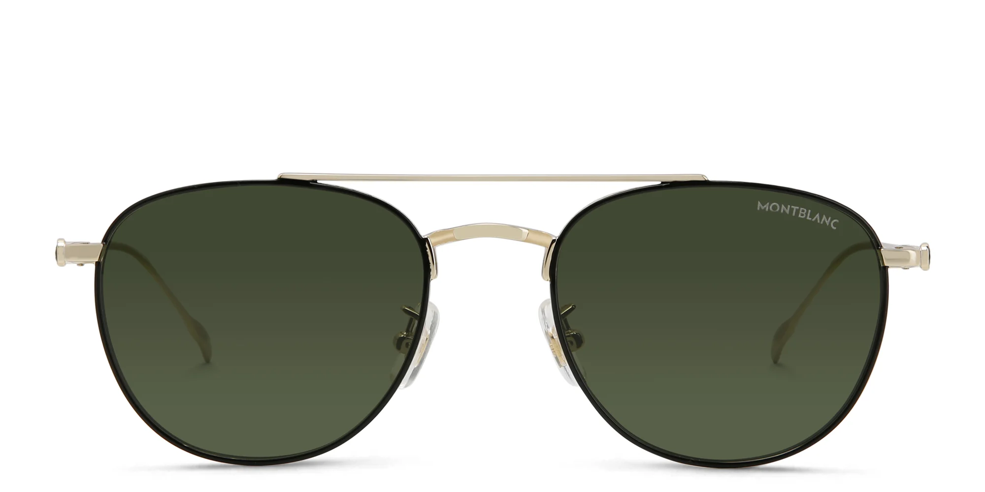 Shop MONTBLANC Pilot Sunglasses in Gold online.