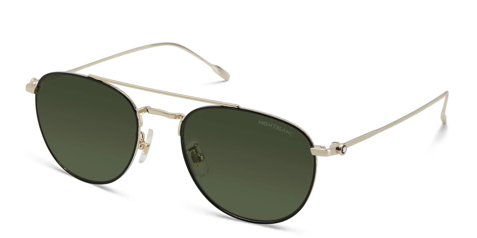 Shop MONTBLANC Pilot Sunglasses in Gold online.