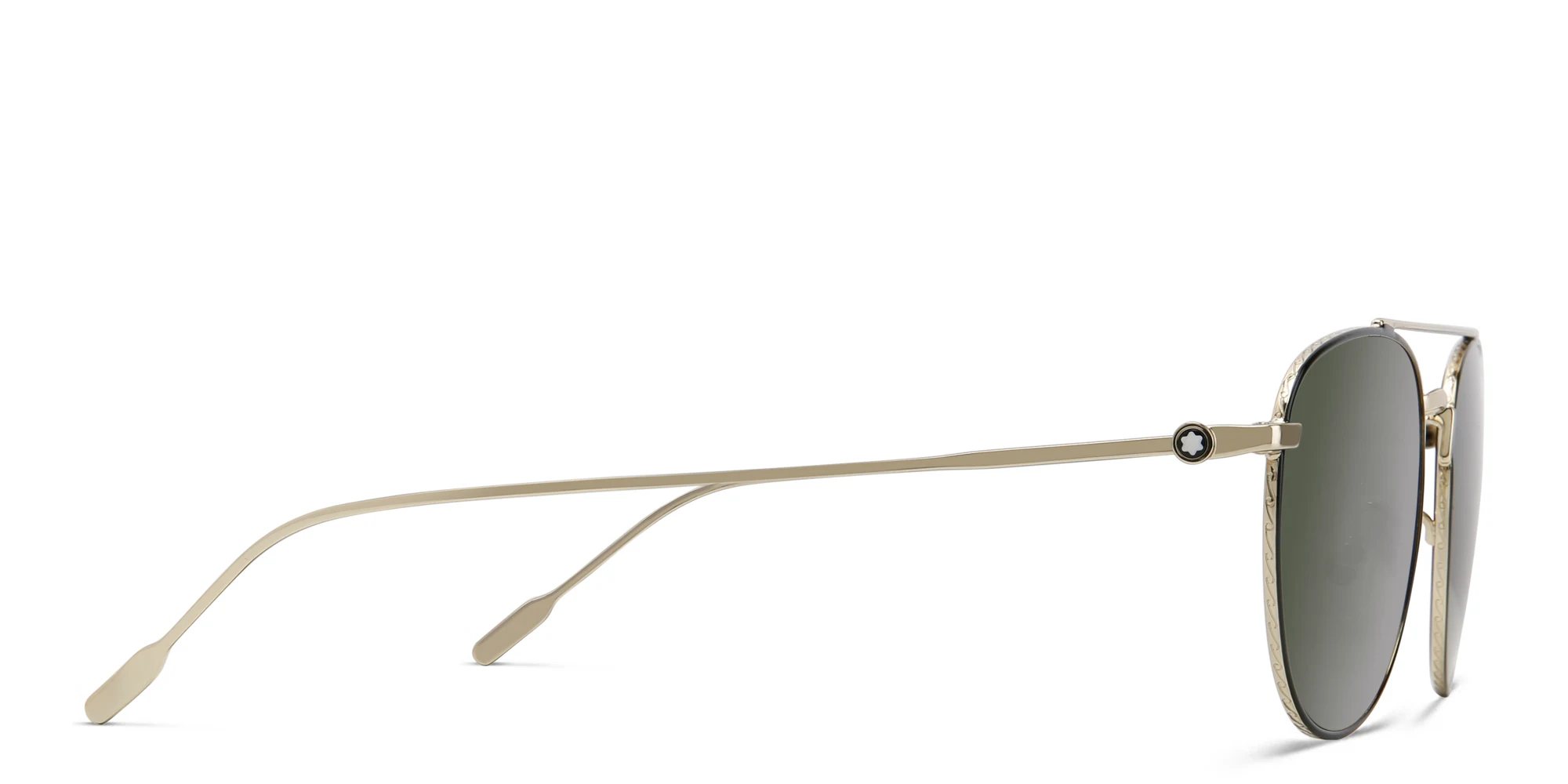 Shop MONTBLANC Pilot Sunglasses in Gold online.