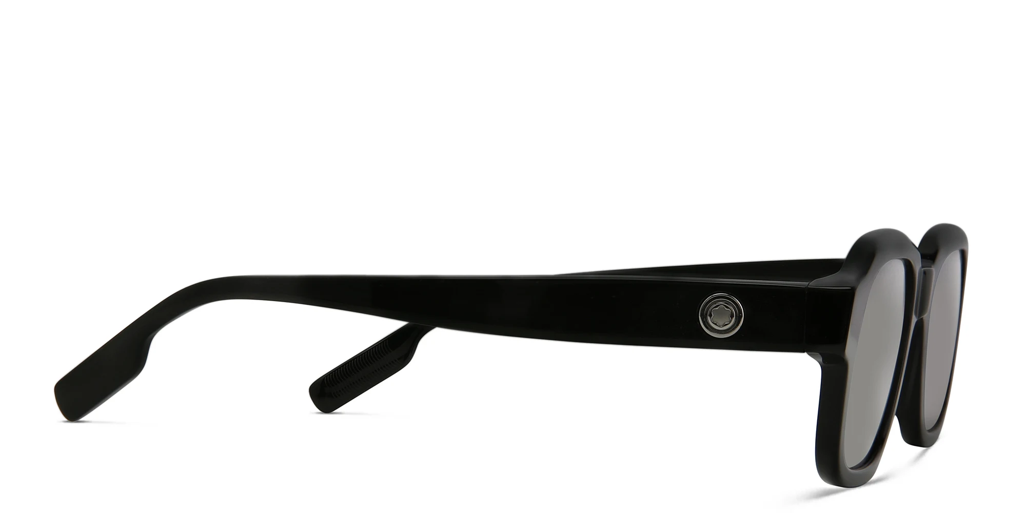 Shop MONTBLANC Rectangle Sunglasses in Black online.
