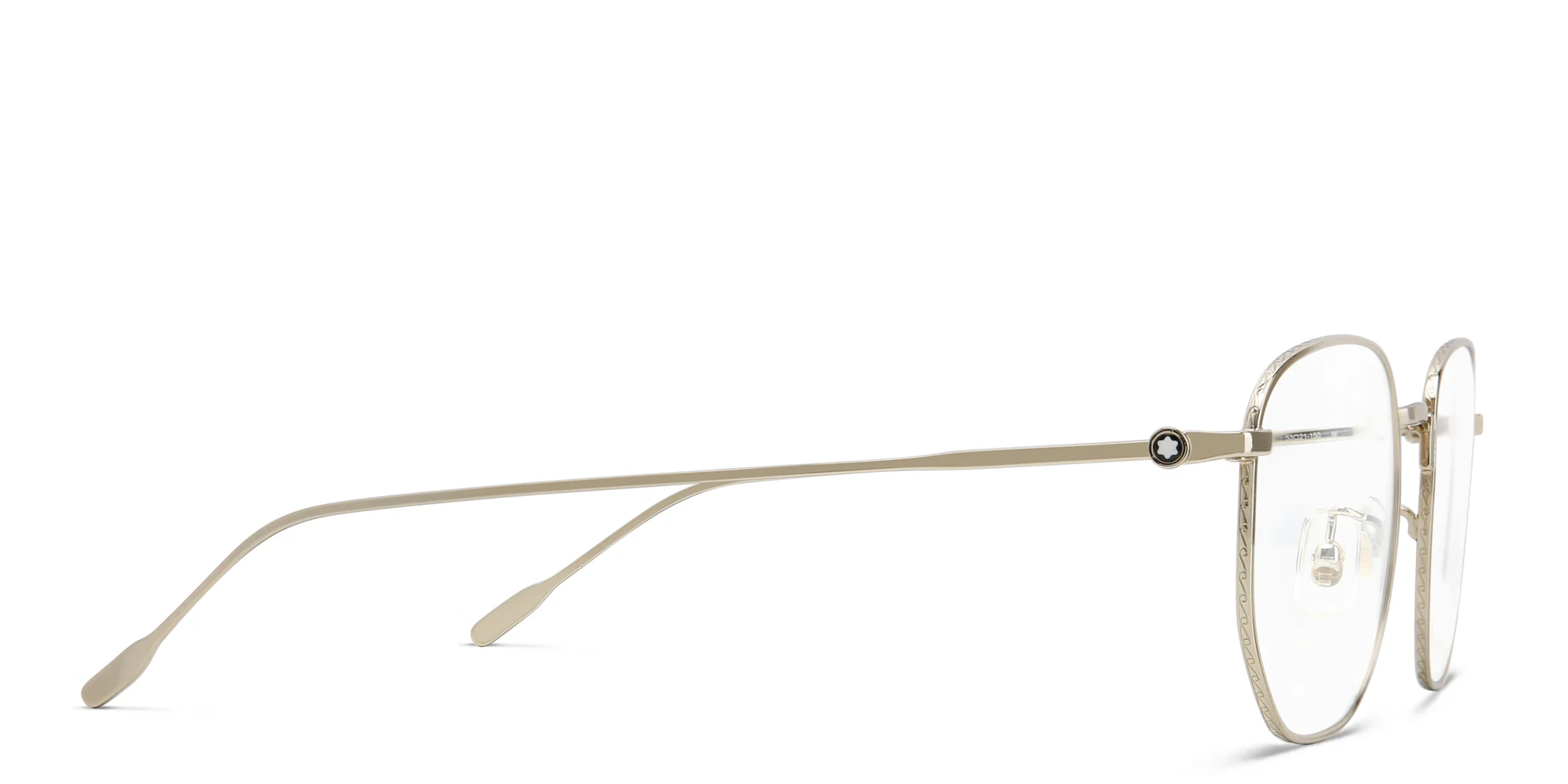 Shop MONTBLANC Irregular Eyeglasses in Gold online.