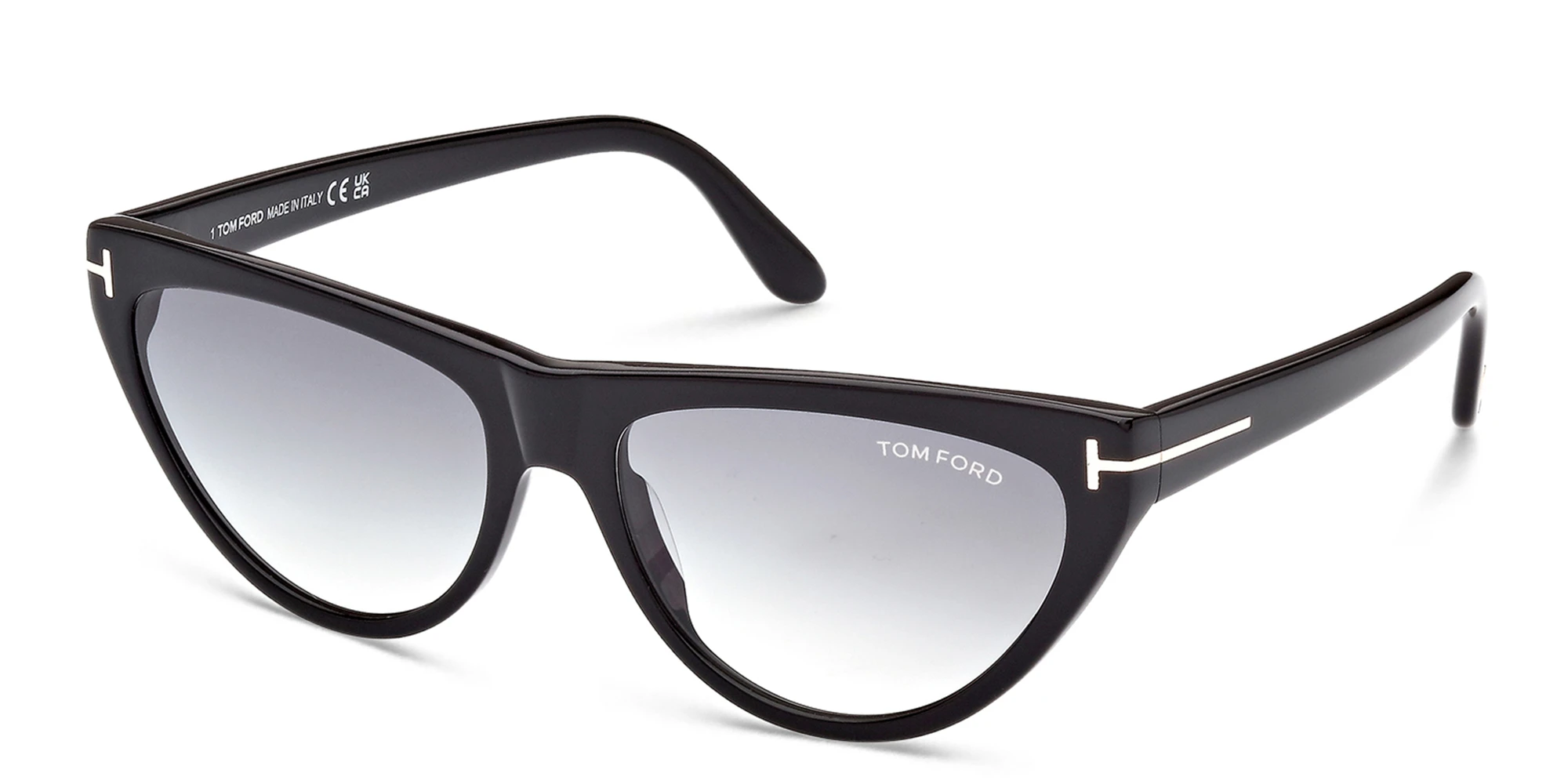 Shop TOM FORD Cat Eye Sunglasses in Shiny Black online.