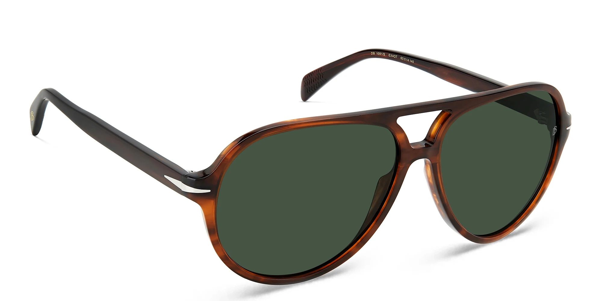 Shop DAVID BECKHAM Pilot Sunglasses in Brown Horn online.