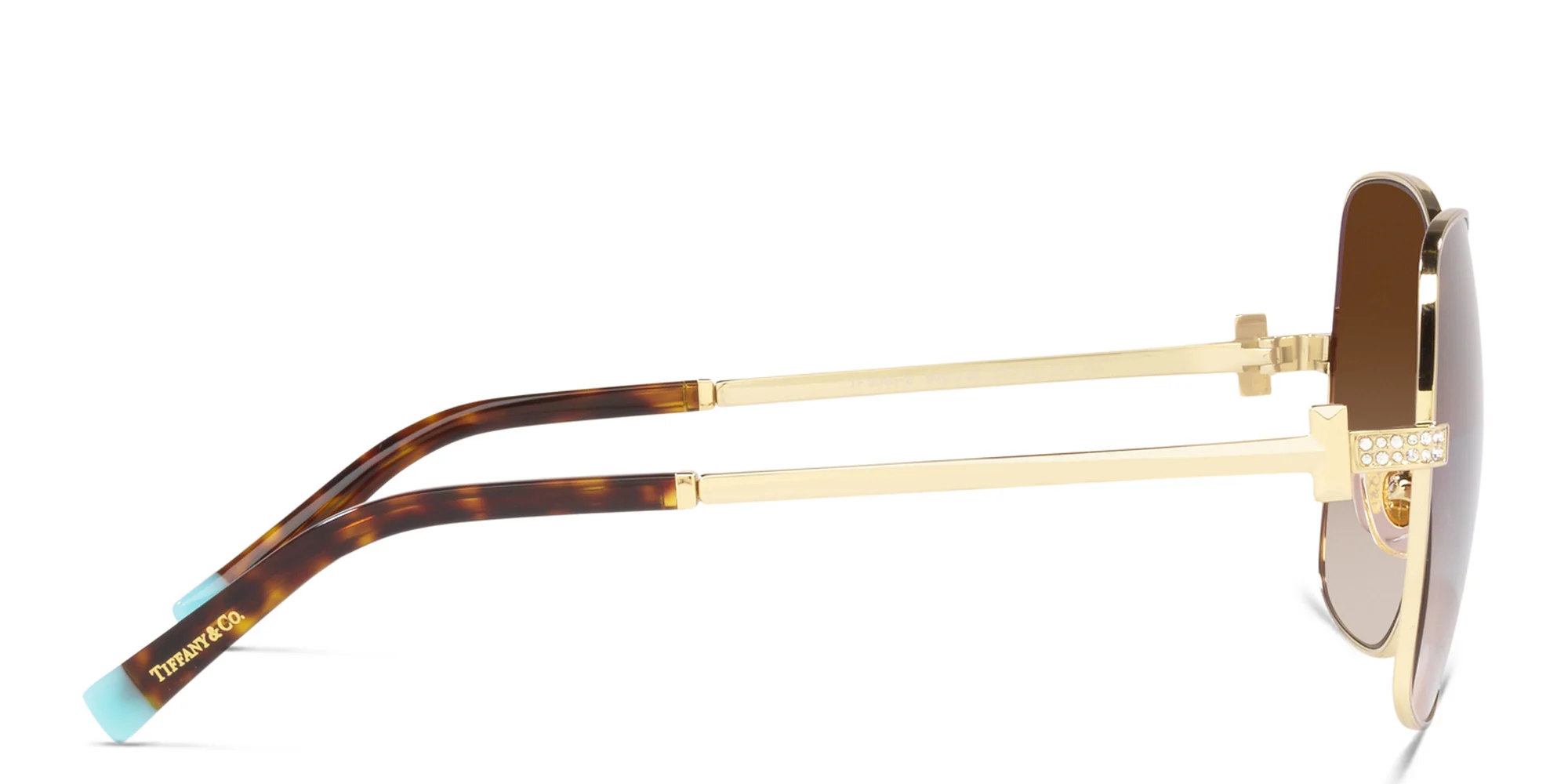 Shop TIFFANY Oversized Irregular Sunglasses in Pale Gold online.