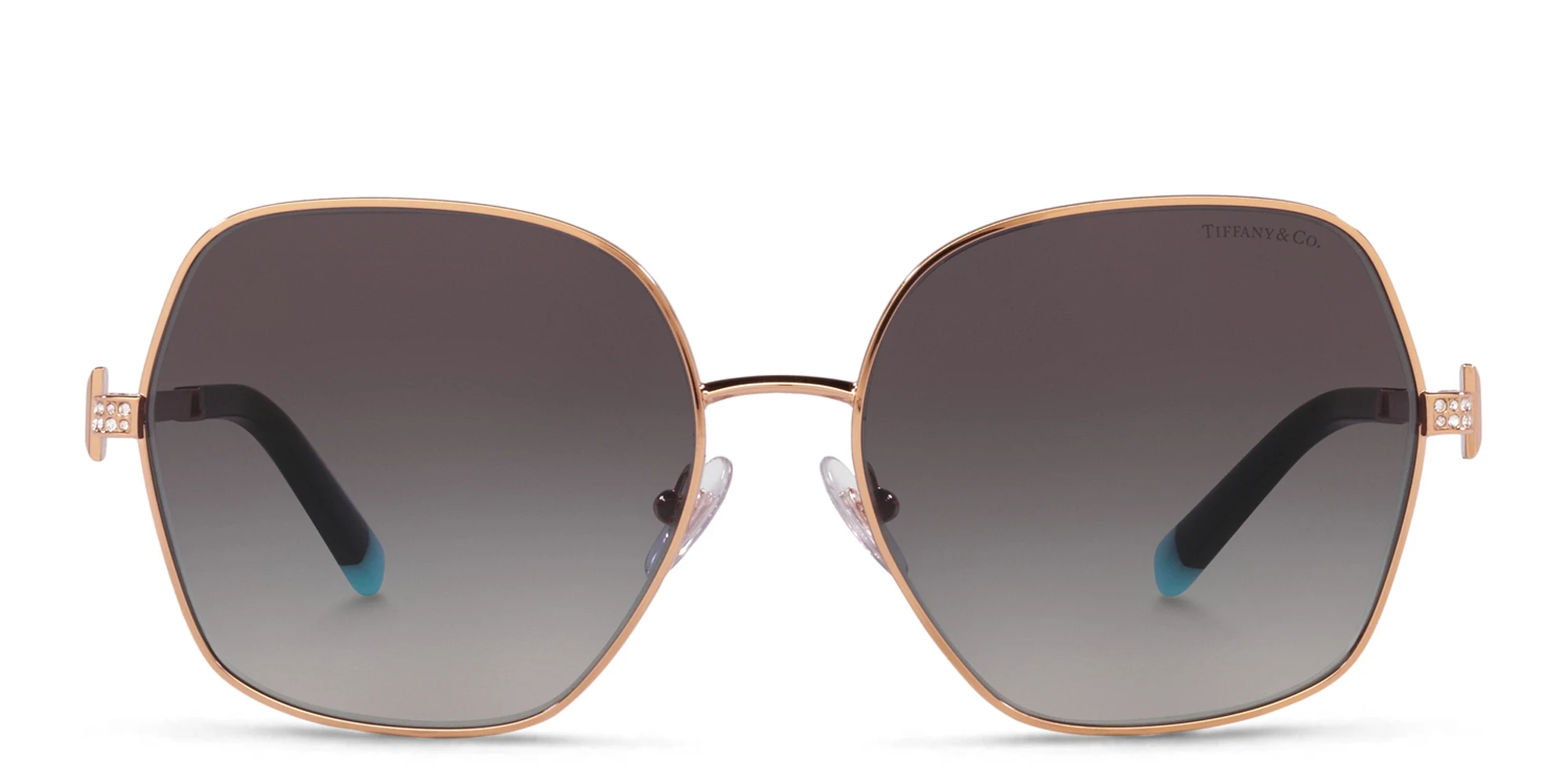 Shop TIFFANY Oversized Irregular Sunglasses in Black online.