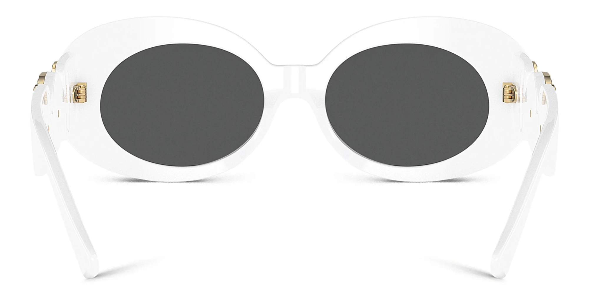 Shop VERSACE Rhinestone-embellished Medusa Sunglasses in White online.