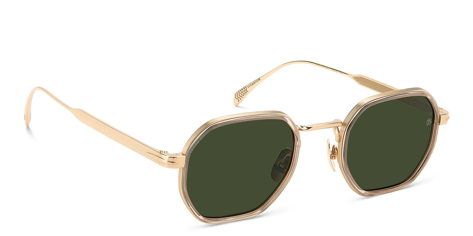 تسوق نظارات شمسية بإطار غير منتظم ديفيد بيكهام بلون ذهبي أونلاين.